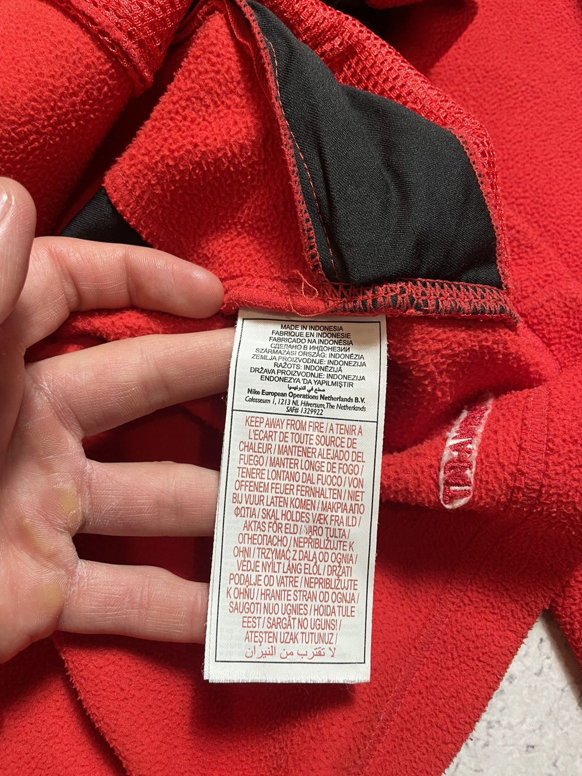 Nike × Vintage Vintage Fleece Jacket Full Zip Nike Drill Swoosh Y2K Size US L / EU 52-54 / 3 - 8 Thumbnail