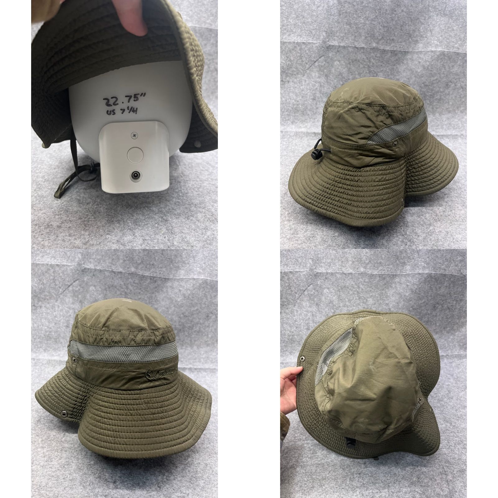 Vintage Outdoors Adult One Size Green Sun Hat Hat/Cap Camp Beach Outdoor Knits Polyester 100% Adjustable, Sun, Travel, Activewear Mens Womens Size ONE SIZE - 8 Thumbnail
