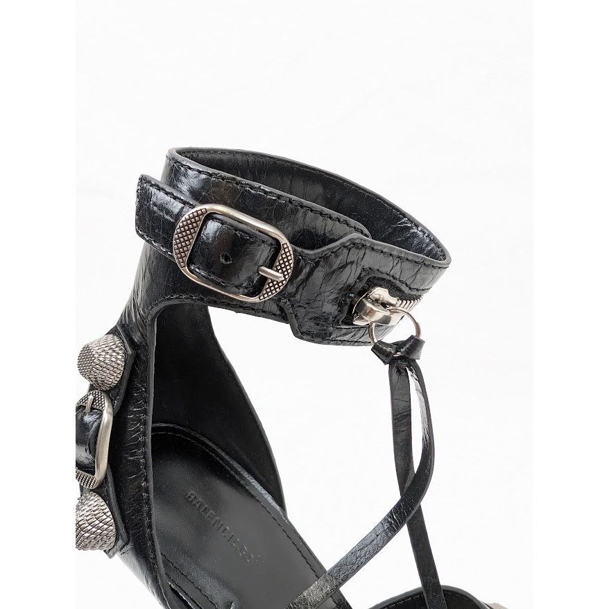Balenciaga o1rshd1 Arena ABS Cagole Sandal H110 in Black/Aged Nikel Size US 7 / IT 37 - 5 Thumbnail