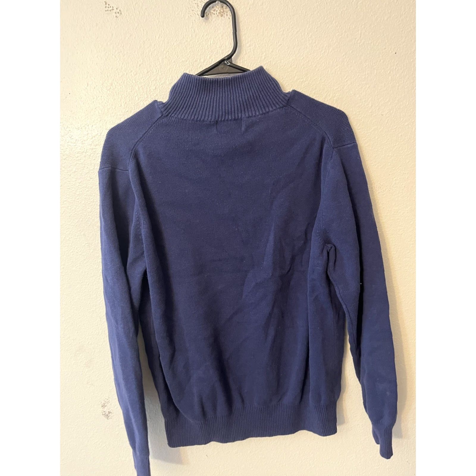 Dockers DOCKERS 1/4 Zip Sweater Men's Large Navy Blue Mock Neck Pullover Size US L / EU 52-54 / 3 - 3 Thumbnail
