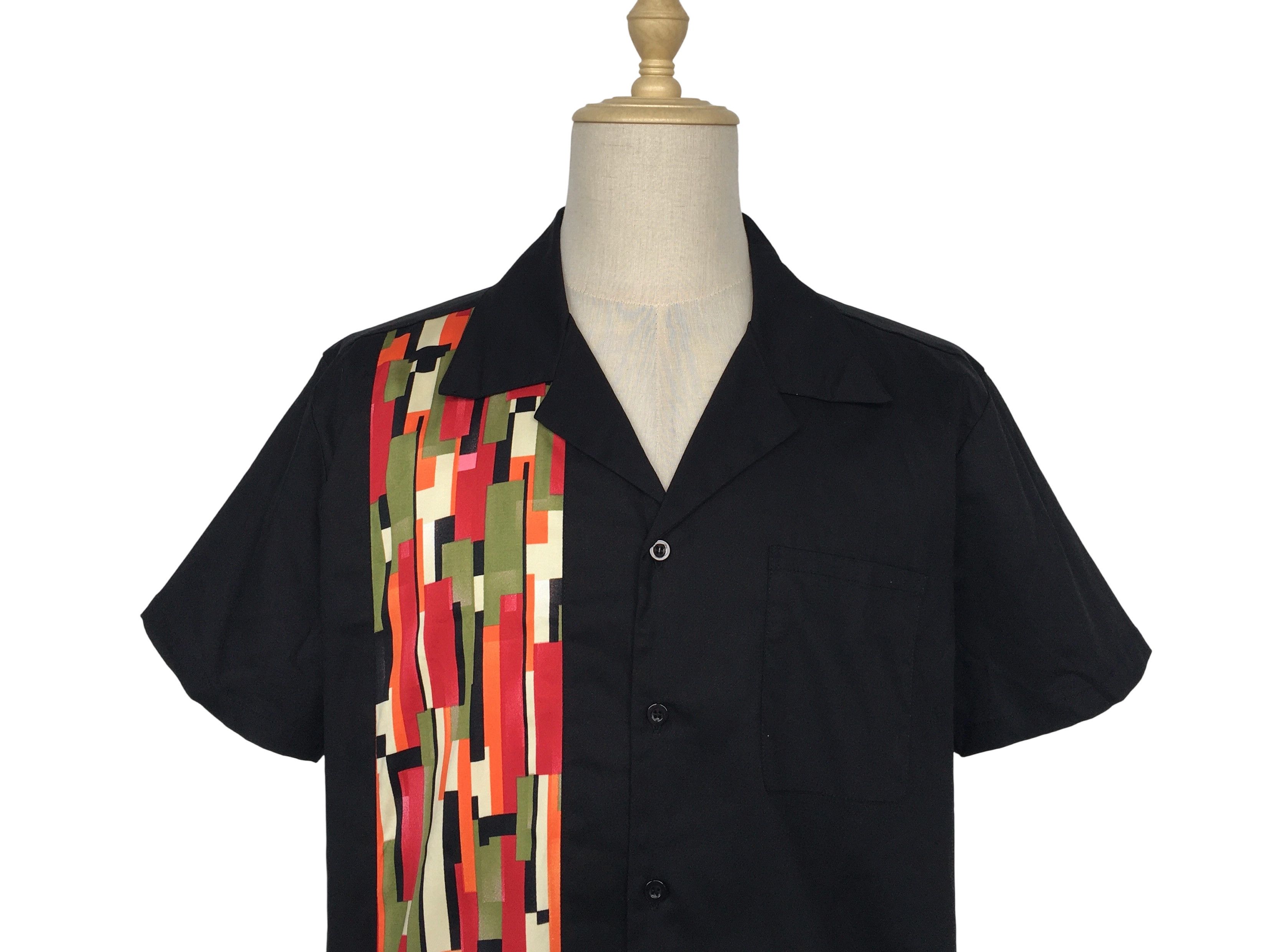 Other Black Contrast Mosaic Casual Summer Shirts Size US XXL / EU 58 / 5 - 4 Thumbnail