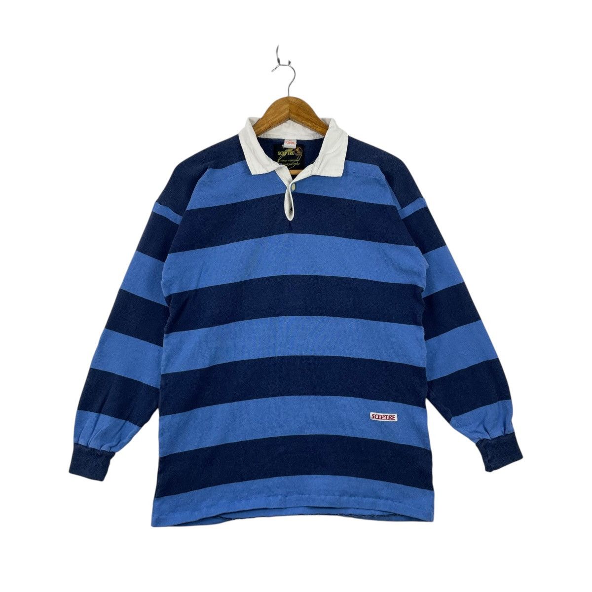 Japanese Brand × Vintage Vintage SCEPTRE Football Rugby Long Sleeve Stripe Rugby Shir Size US M / EU 48-50 / 2 - 1 Thumbnail