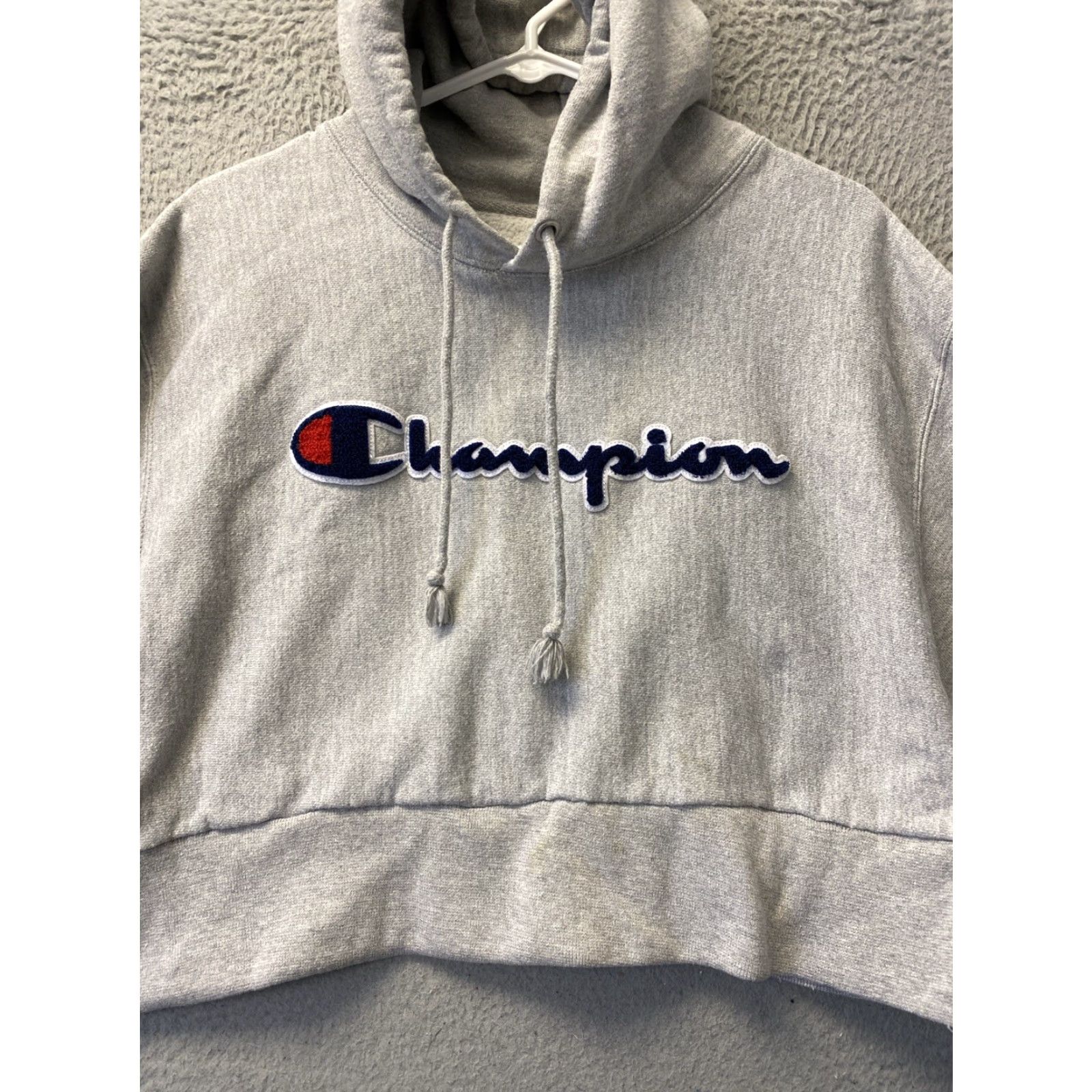 Champion VINTAGE Champion Reverse Weave Hoodie Women's L Gray Embroidered Activewear Reversible Logo Size L / US 10 / IT 46 - 2 Thumbnail