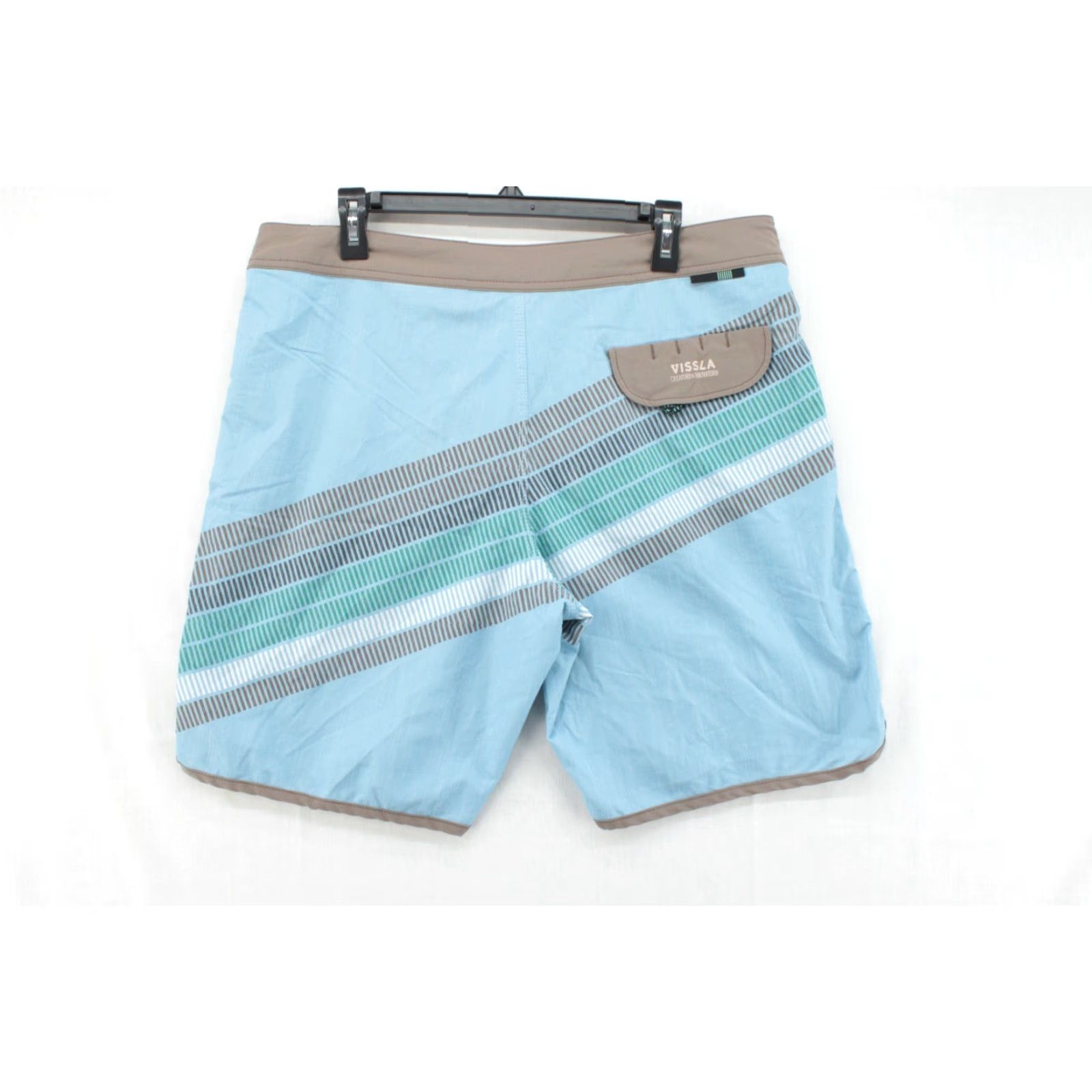 Vissla Vissla Board Shorts Men Size 36 Blue Striped Swim Trunks Beach Surfing Size US 36 / EU 52 - 3 Thumbnail