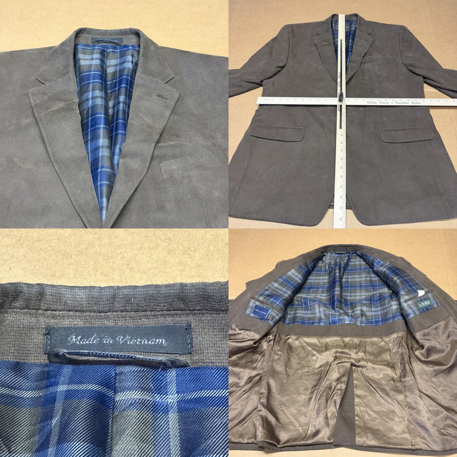 Ralph Lauren Lauren Ralph Lauren Mens Gray Cotton Blend Solid Sport Coat Jacket 48 Size US M / EU 48-50 / 2 - 8 Thumbnail