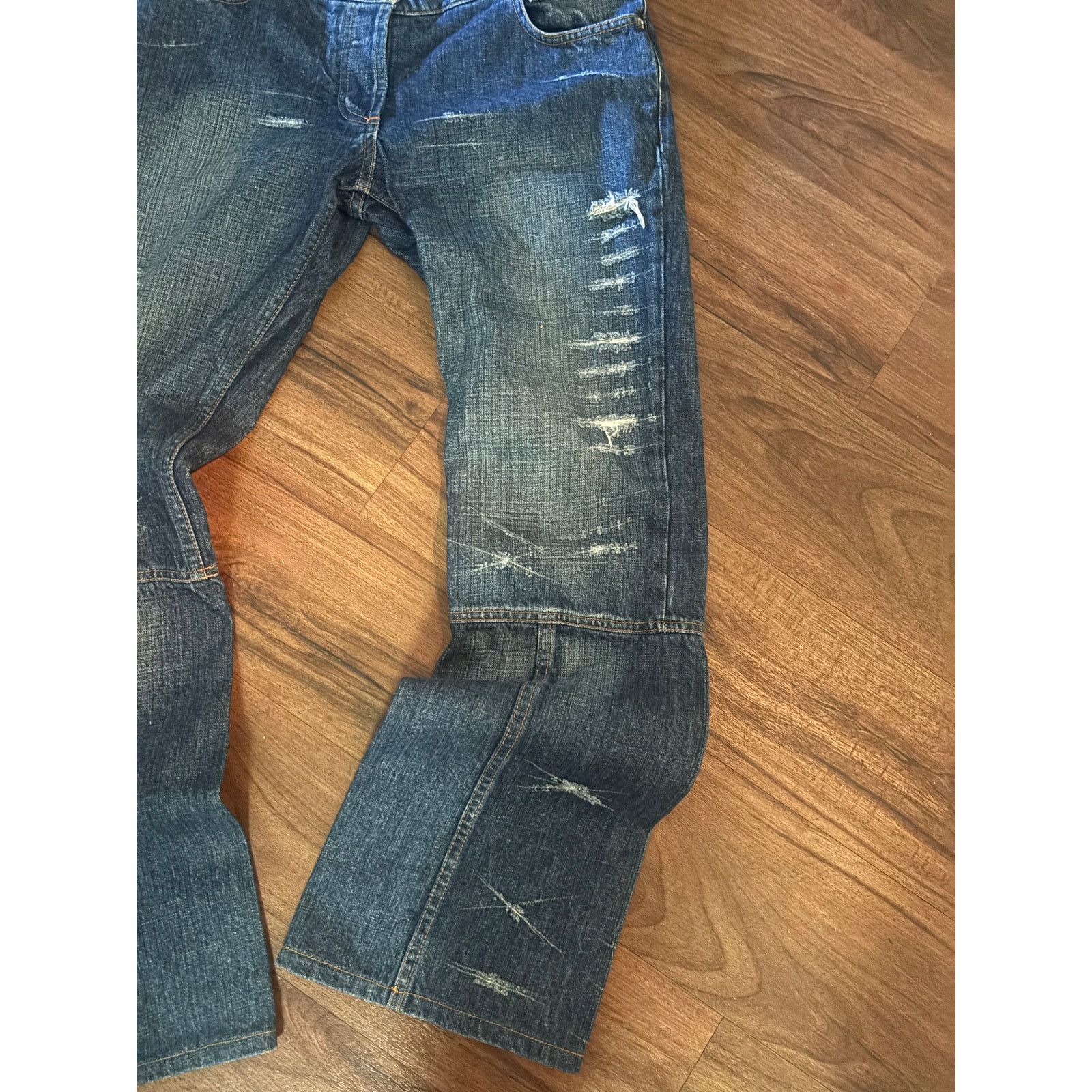 Walter Van Beirendonck Walter Van Beirendonck W&LT Distressed Panel Flare Jeans Size US 30 / EU 46 - 3 Thumbnail