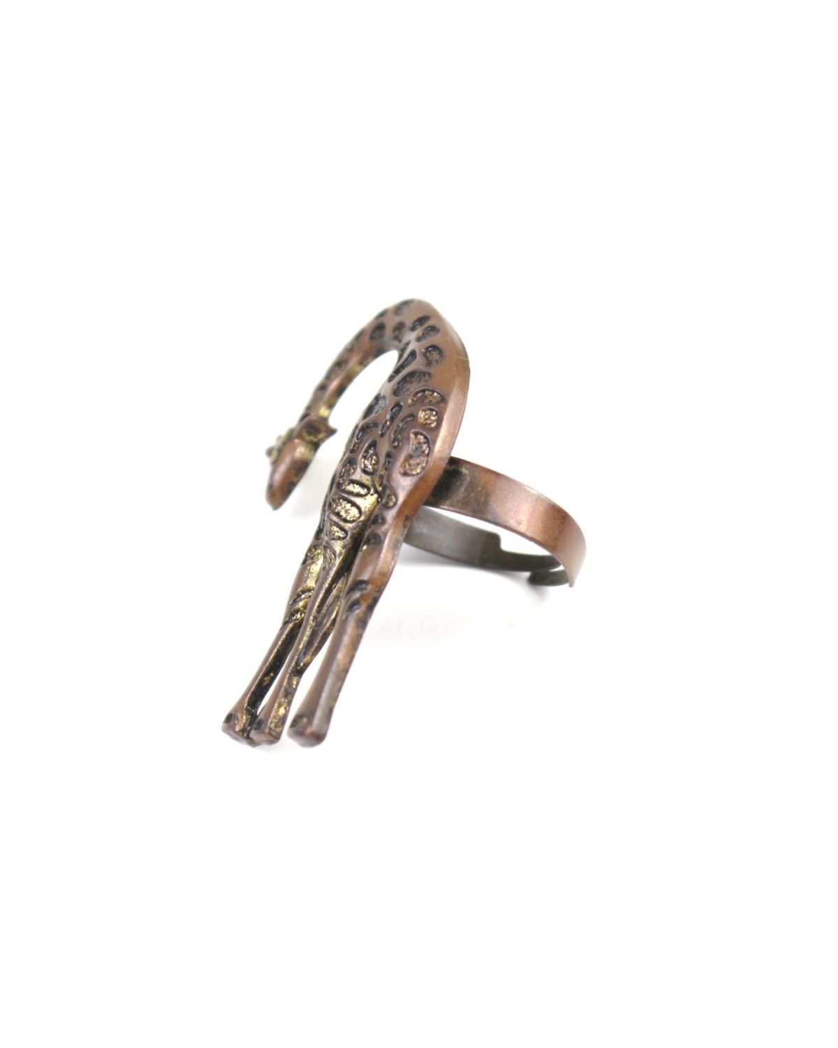 Vintage 2000S JAPANESE MADE GIRAFFE MOTIF BRONZE RING Size ONE SIZE - 2 Thumbnail