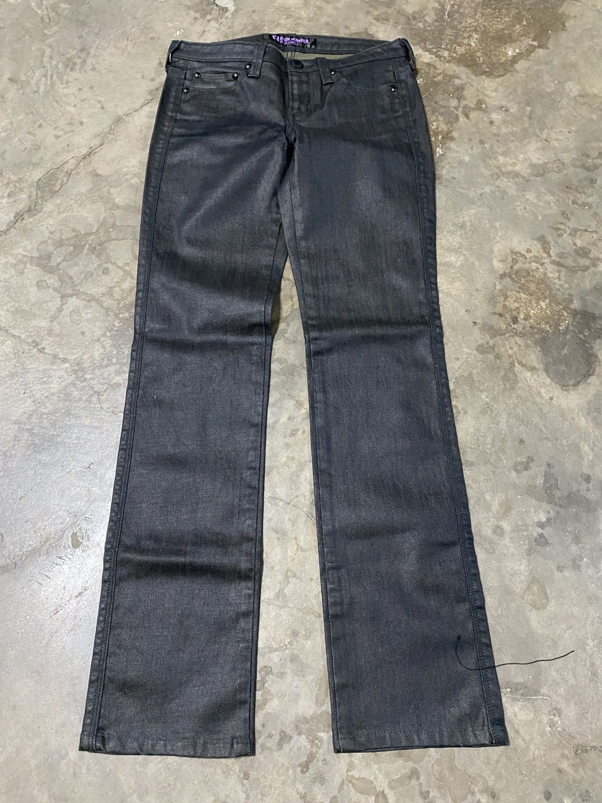 Black Label × Japanese Brand Skinny Jeans Japan Back Number Wax Denim p182 Size 27" / US 4 / IT 40 - 1 Thumbnail