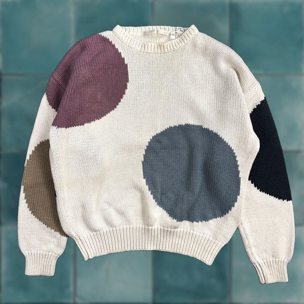 Perry Ellis Perry Ellis VTG Atomic Pullover Sweater Womens M Multicolor Abstract Ski Cotton Size M / US 6-8 / IT 42-44 - 1 Thumbnail