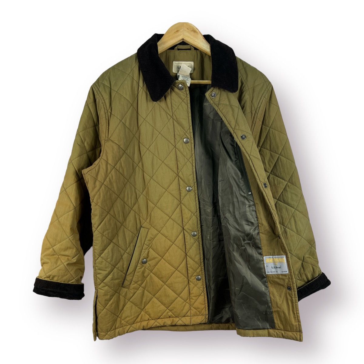 L.L. Bean 🔥 VTG OLIVE QUILTED SUNFADED L.L BEAN CORD COLLAR JACKET -M Size M / US 6-8 / IT 42-44 - 1 Thumbnail