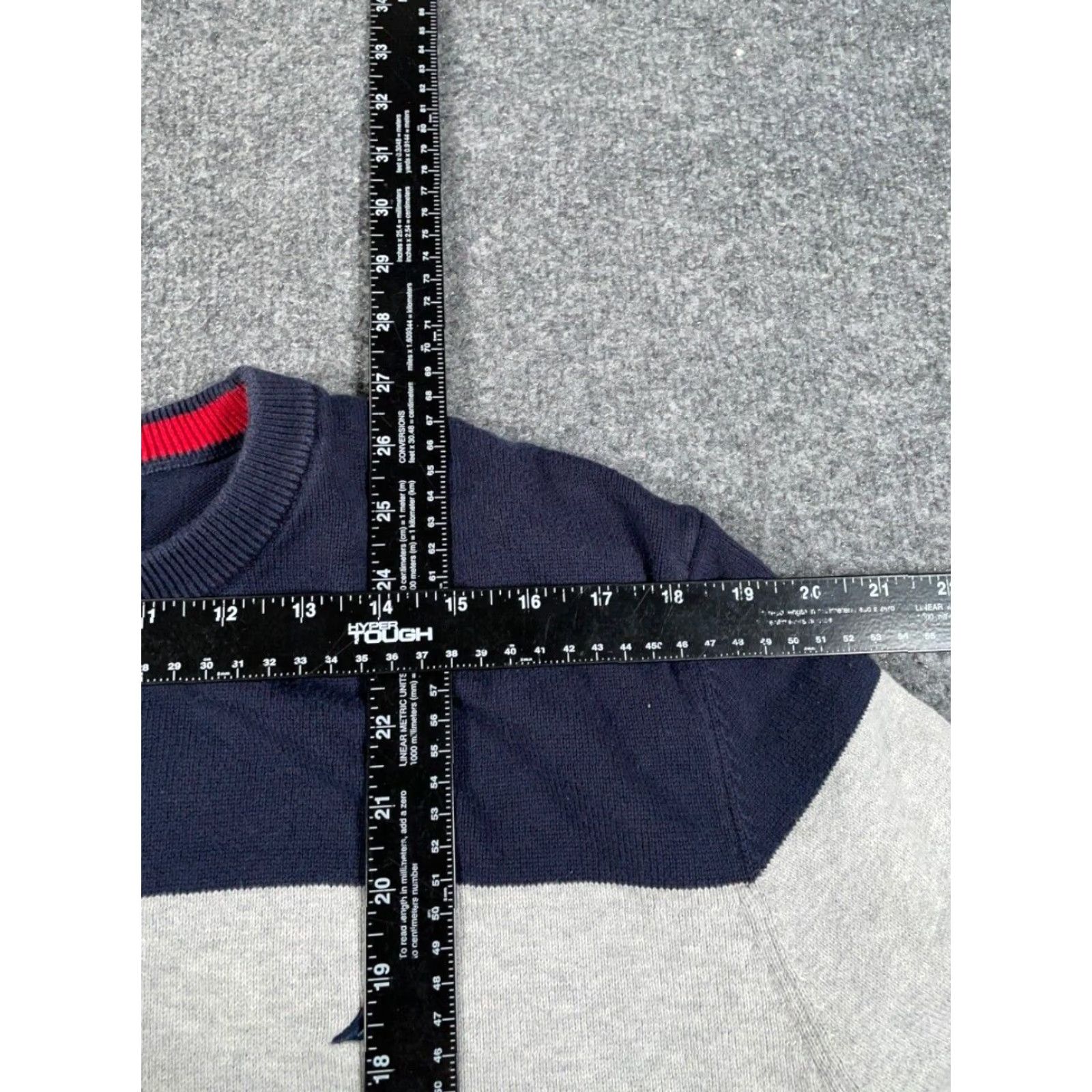 Nautica VINTAGE Y2K Style Sweater Adult XL Blue Gray Red Striped Lightweight Cotton Knit Size US XL / EU 56 / 4 - 6 Thumbnail