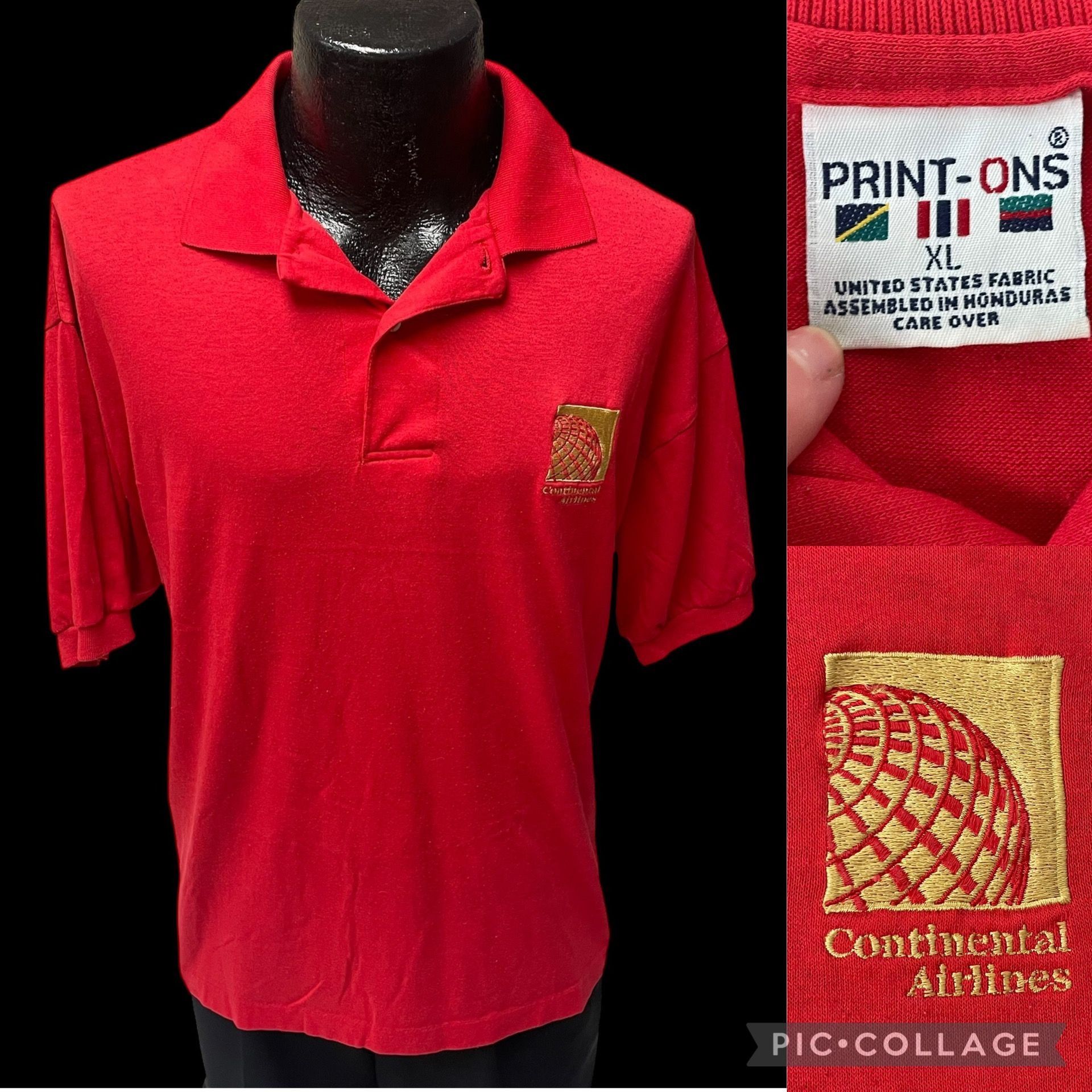 Other Vtg Uniform Polo CONTINENTAL AIRLINES Employee Shirt Size US XL / EU 56 / 4 - 1 Thumbnail