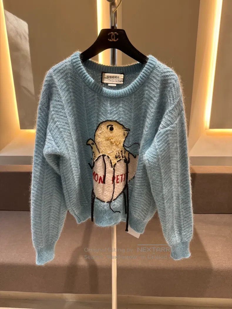 Gucci Gucci Chicken Broken Shell Blue Silhouette Sweater Size XS / US 0-2 / IT 36-38 - 1 Thumbnail