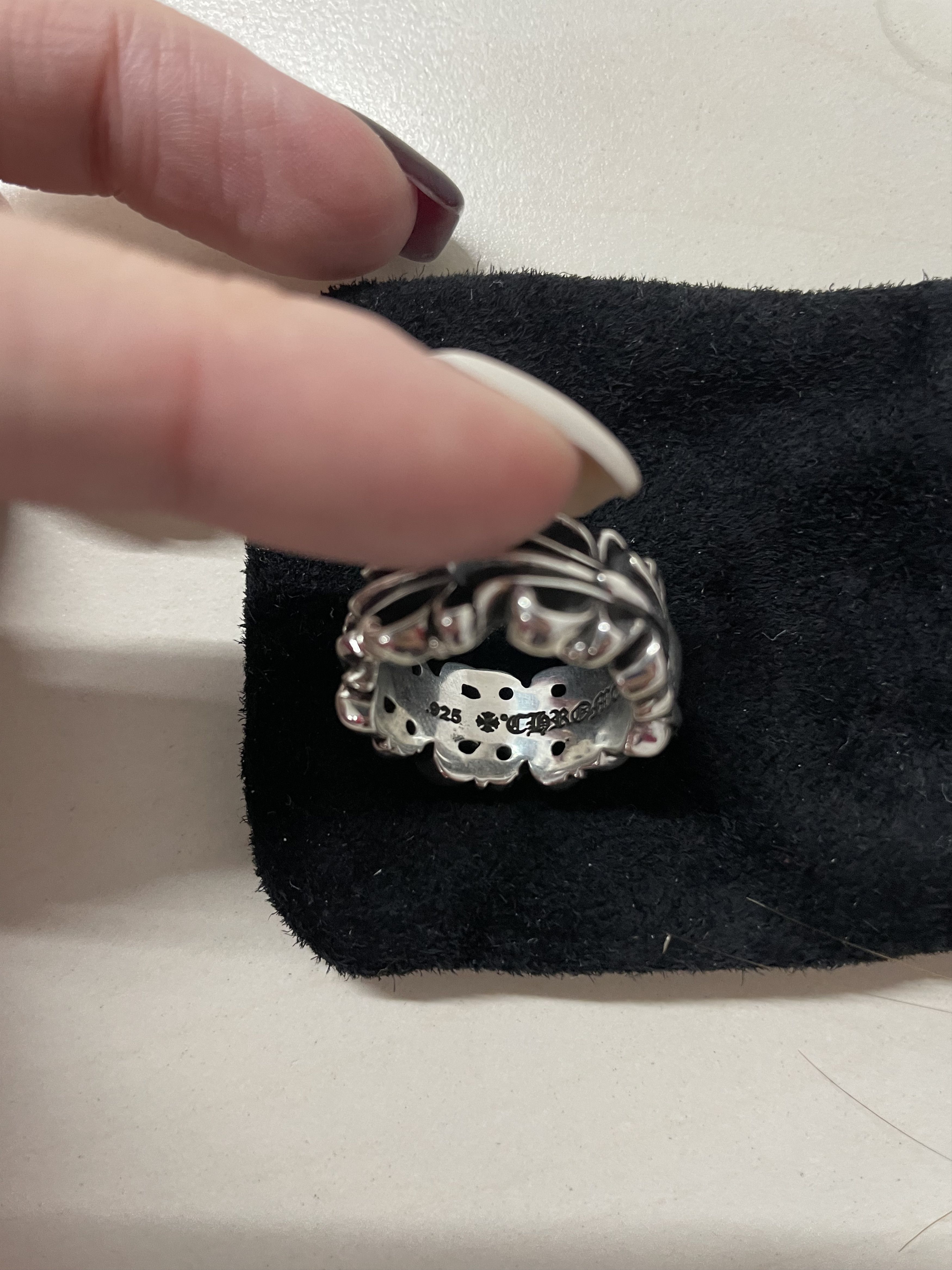 Chrome Hearts Chrome Hearts Silver Double Floral Cross Heart Ring Size ONE SIZE - 5 Thumbnail