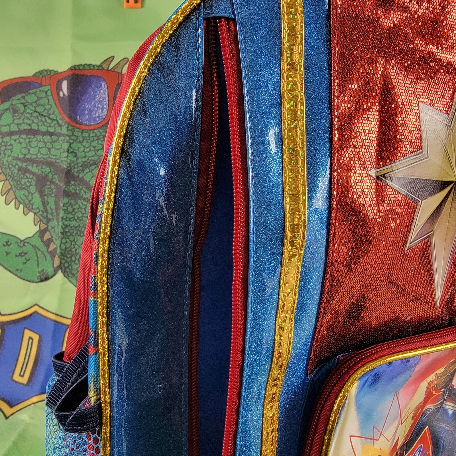 Marvel Comics Captain Marvel Movie Glitter Backpack Size ONE SIZE - 7 Thumbnail