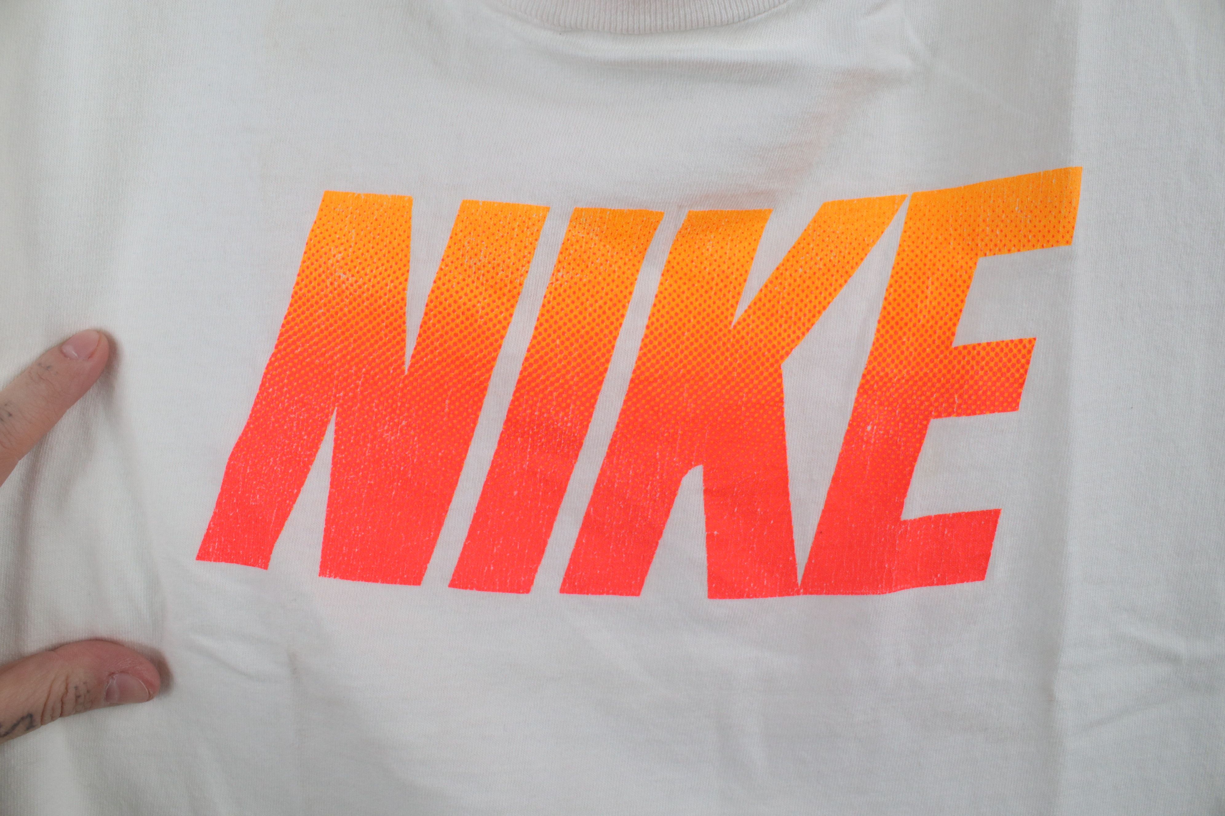 Nike × Vintage Vintage 90s Nike Spell Block Letter Short Sleeve T-Shirt USA Size US L / EU 52-54 / 3 - 4 Thumbnail