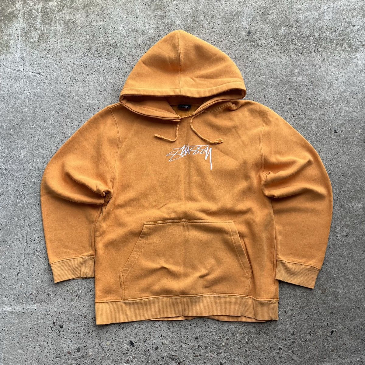 Stussy Orange Hoodie Tag logo skateboard surf skate