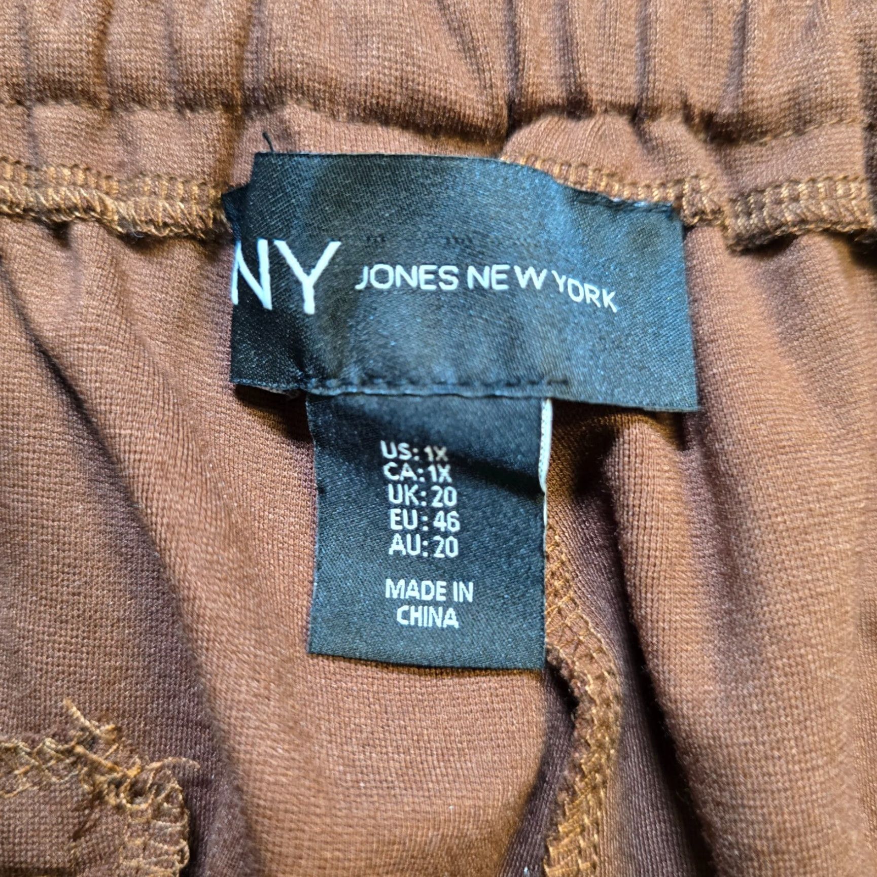 Jones New York Jones New York Pants Womens 1X Brown Tapered Sweatpants Pull On Comfort Regular Plus Size 40" / US 18 - 4 Thumbnail
