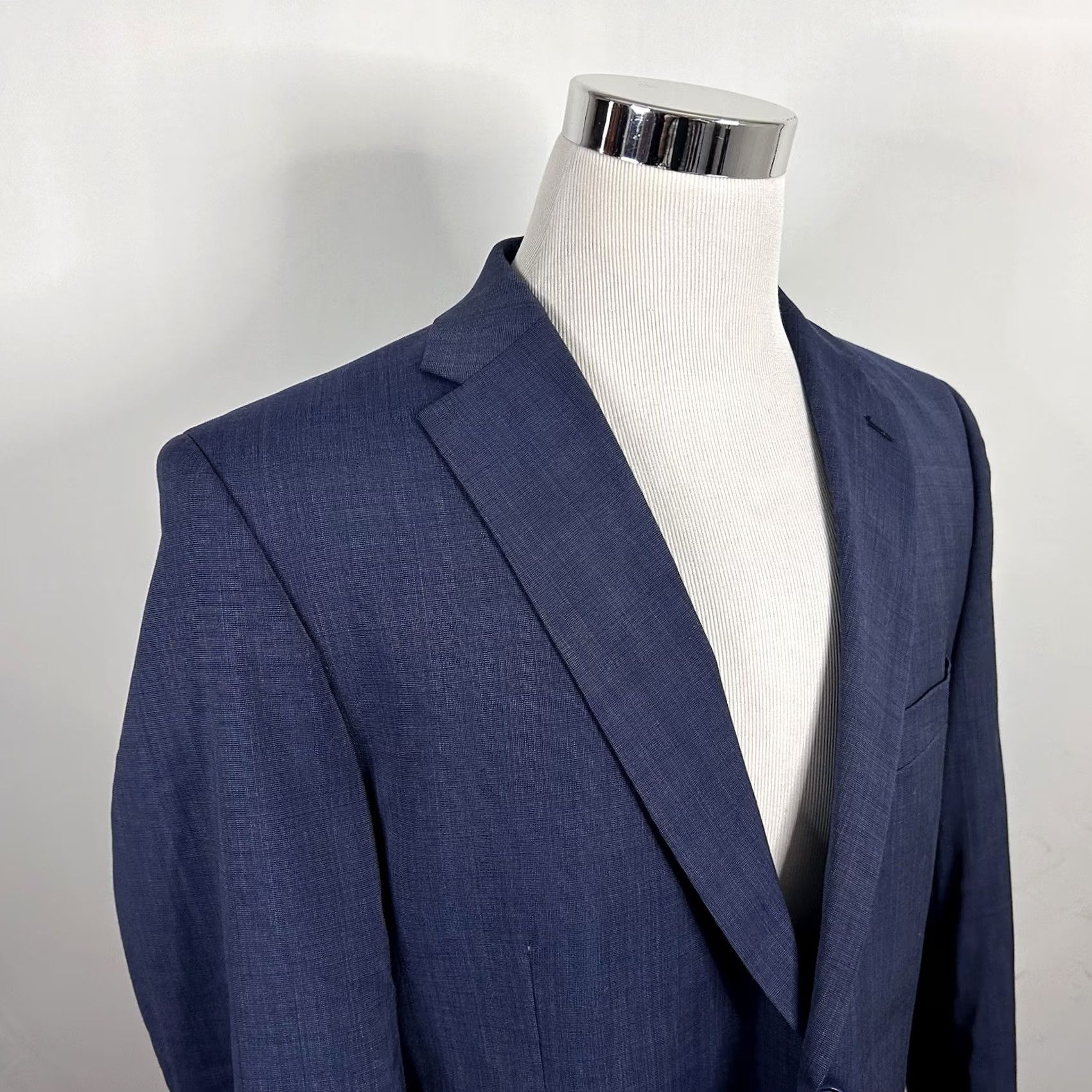 Vintage Linea Uomo 44S Performance Sport Coat Stretch Wool Blend Blue Two Button Vented Jacket Size US XS / EU 42 / 0 - 2 Thumbnail