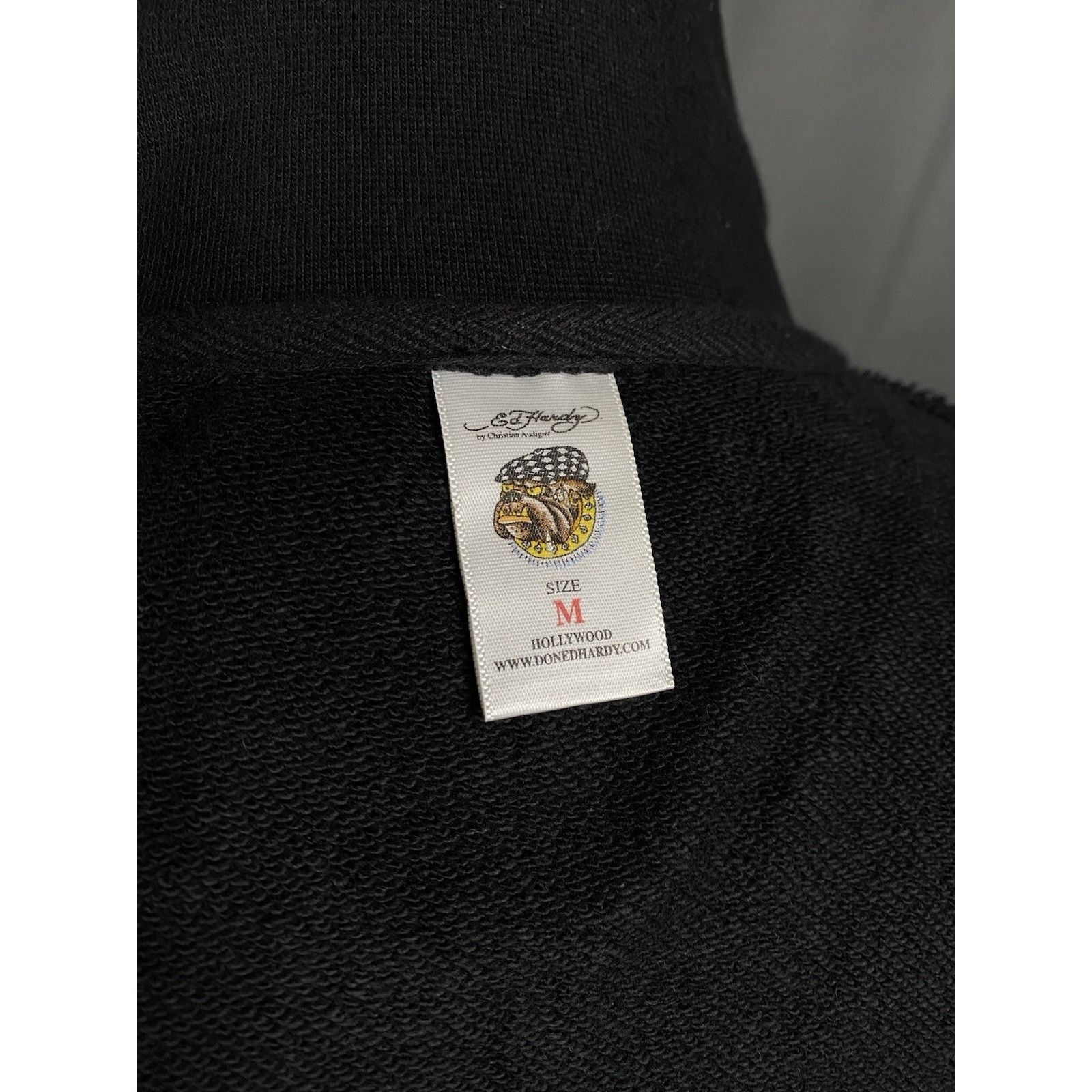 Ed Hardy MINT! Ed Hardy Big Logo Men's Black Full Zip Sweater Size M Size US M / EU 48-50 / 2 - 13 Thumbnail
