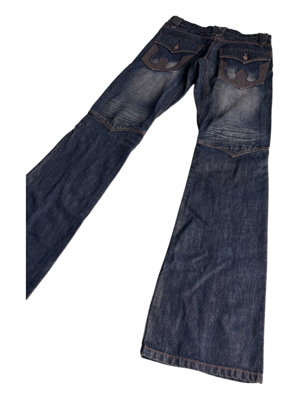 Obelisk Y2K Obelisk Custom Super Flare Hybrid Le Fleur Denim Jeans Size US 31 - 5 Thumbnail