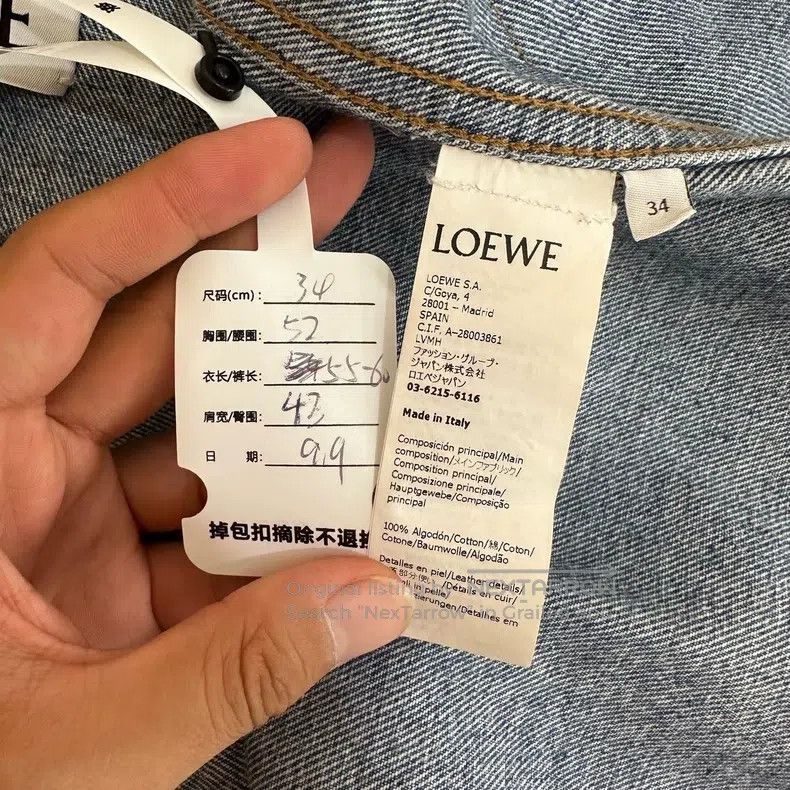 Loewe Loewe Denim Pockets Leather Logo Jacket Size XXS / US 00 / IT 34 - 6 Thumbnail