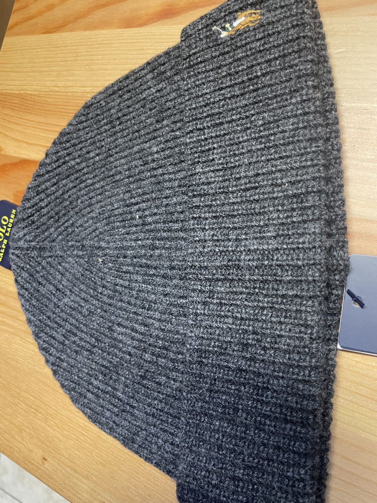 Polo Ralph Lauren Polo Ralph Lauren Beanie Dark Grey Hat RL Knit Wool NWT Size ONE SIZE - 3 Thumbnail