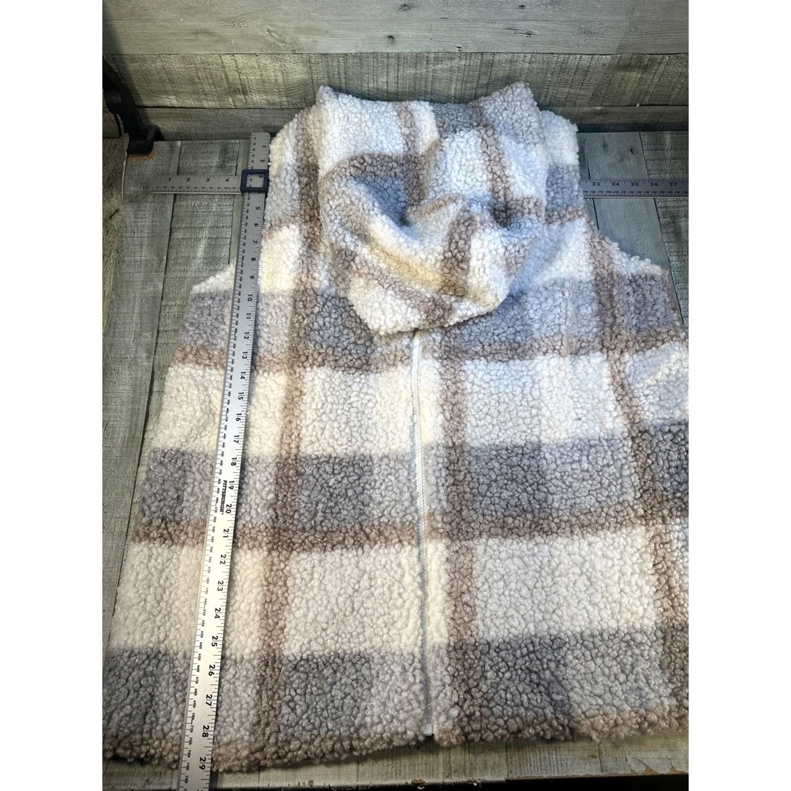 Shein SheIn Vest Women’s 1XL Beige Sherpa Style Sleeveless Fleece Casual Fall Winter Size L / US 10 / IT 46 - 3 Thumbnail
