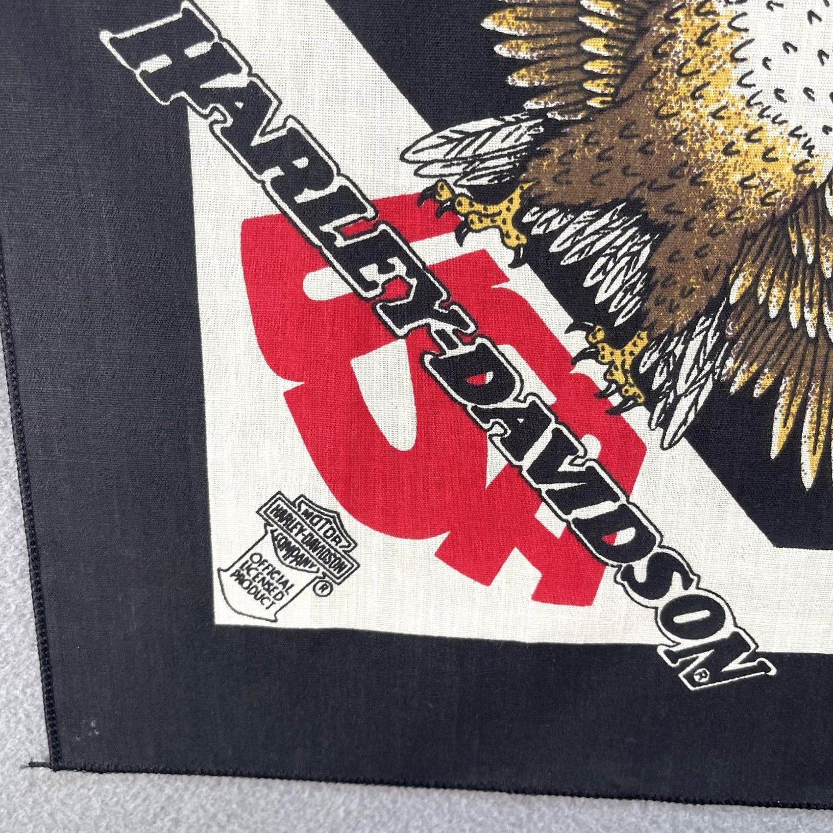 Harley Davidson VINTAGE Harley-Davidson Bandana Eagle Licensed To Ride American Made USA 90s Size ONE SIZE - 2 Thumbnail