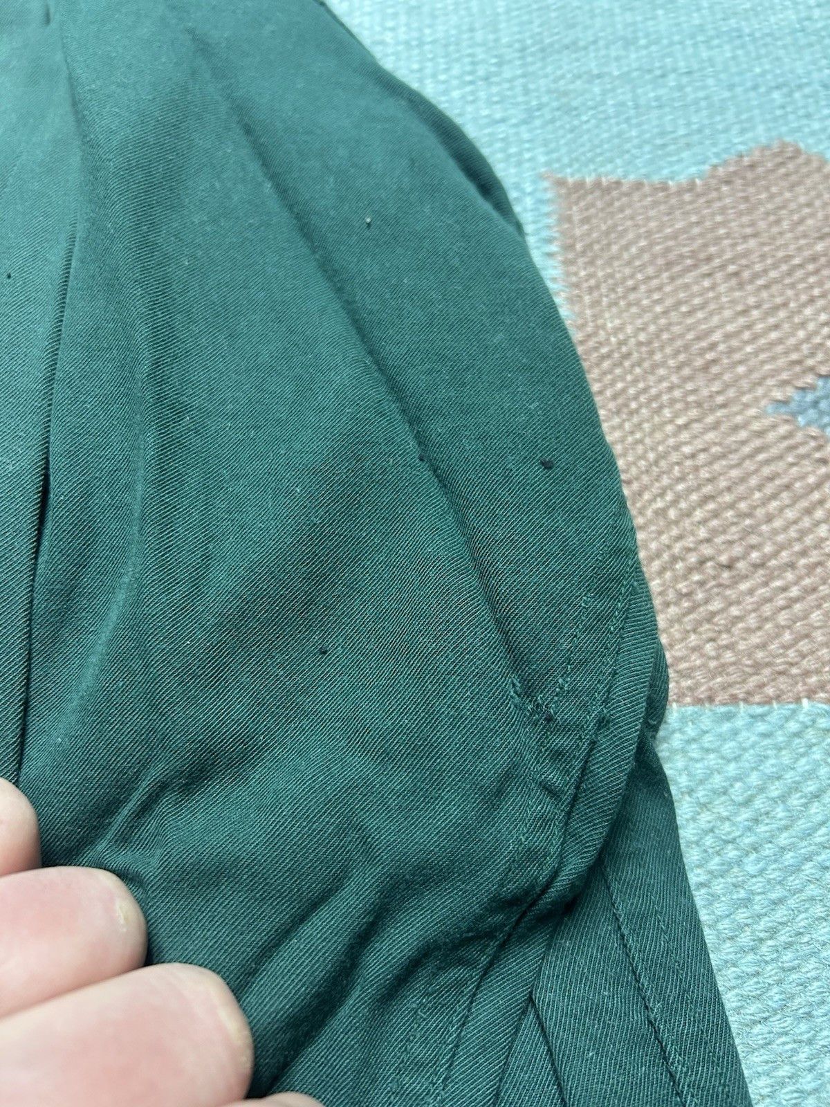 Vintage Vtg 1940s rayon gabardine button shirt forest green medium Size US M / EU 48-50 / 2 - 11 Thumbnail