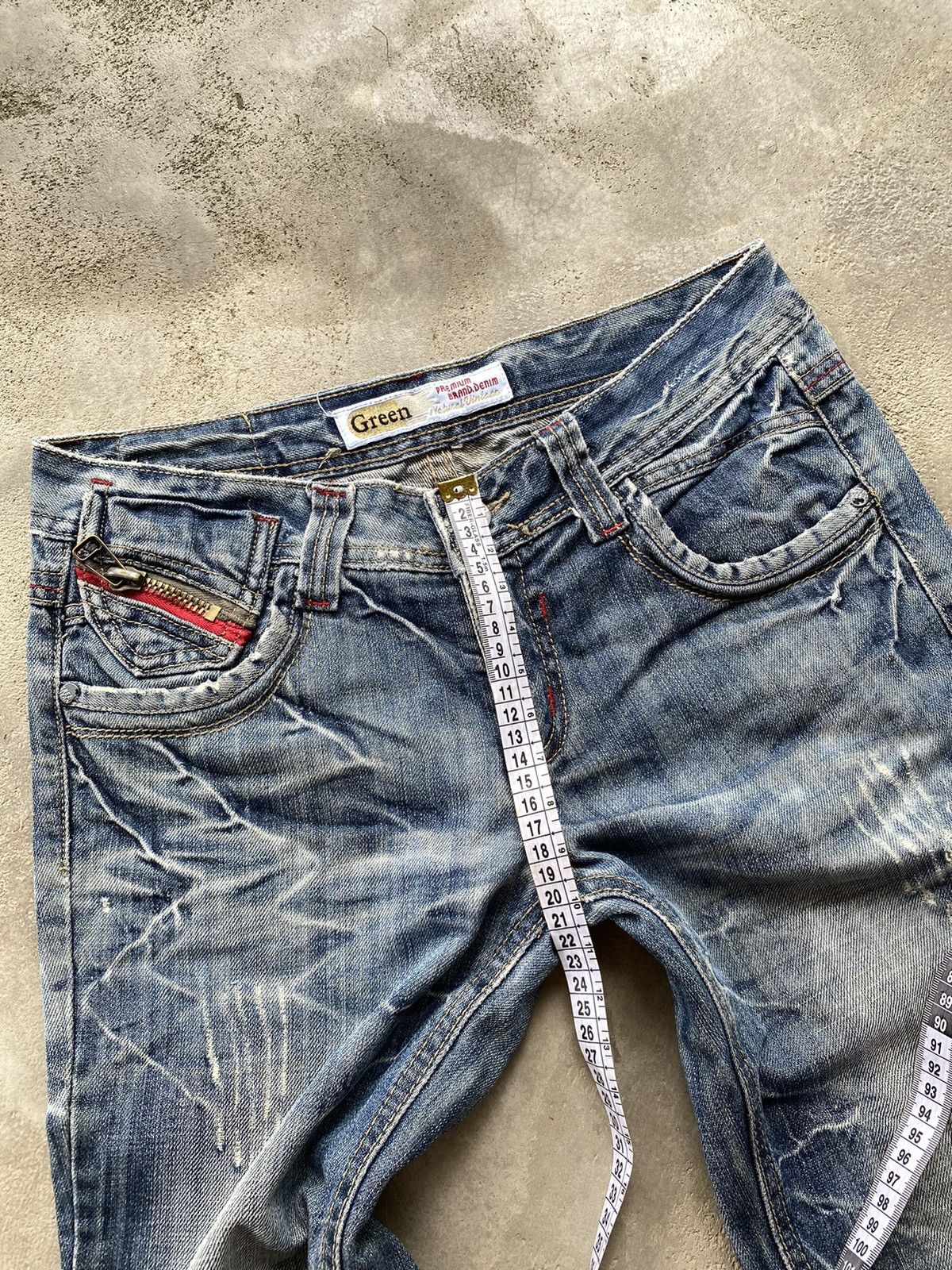 If Six Was Nine × Japanese Brand × Le Grande Bleu (L.G.B.) Green Natural Vintage Distressed Denim Jeans Size US 29 - 13 Thumbnail