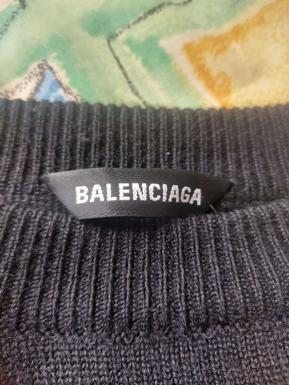 Balenciaga Rainbow Intarsia Multi Logo Sweater Grailed