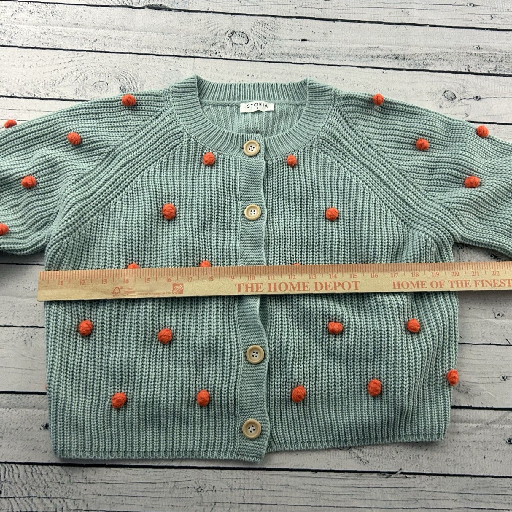 Vintage Storia Sweater Cardigan Button Front Women's Small Sea Foam Green Blue Orange Size S / US 4 / IT 40 - 4 Thumbnail