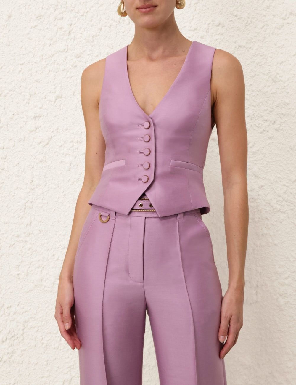 Zimmermann oc11z0825 Illustration Wide Leg Pant in Lilac Size 27" / US 4 / IT 40 - 5 Thumbnail
