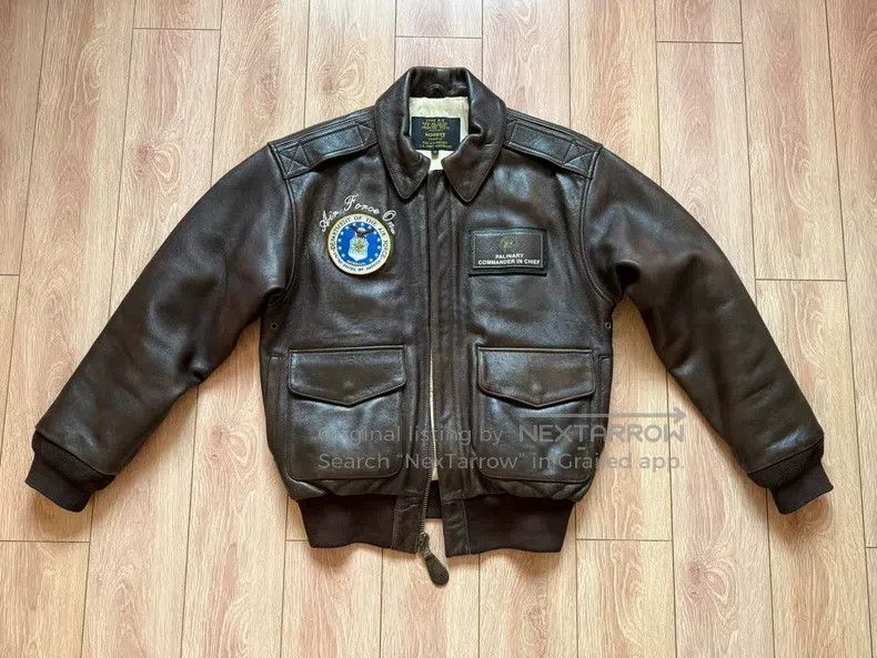 Schott Schott A2 leather jacket, A2 bomber jacket Size US S / EU 44-46 / 1 - 1 Thumbnail