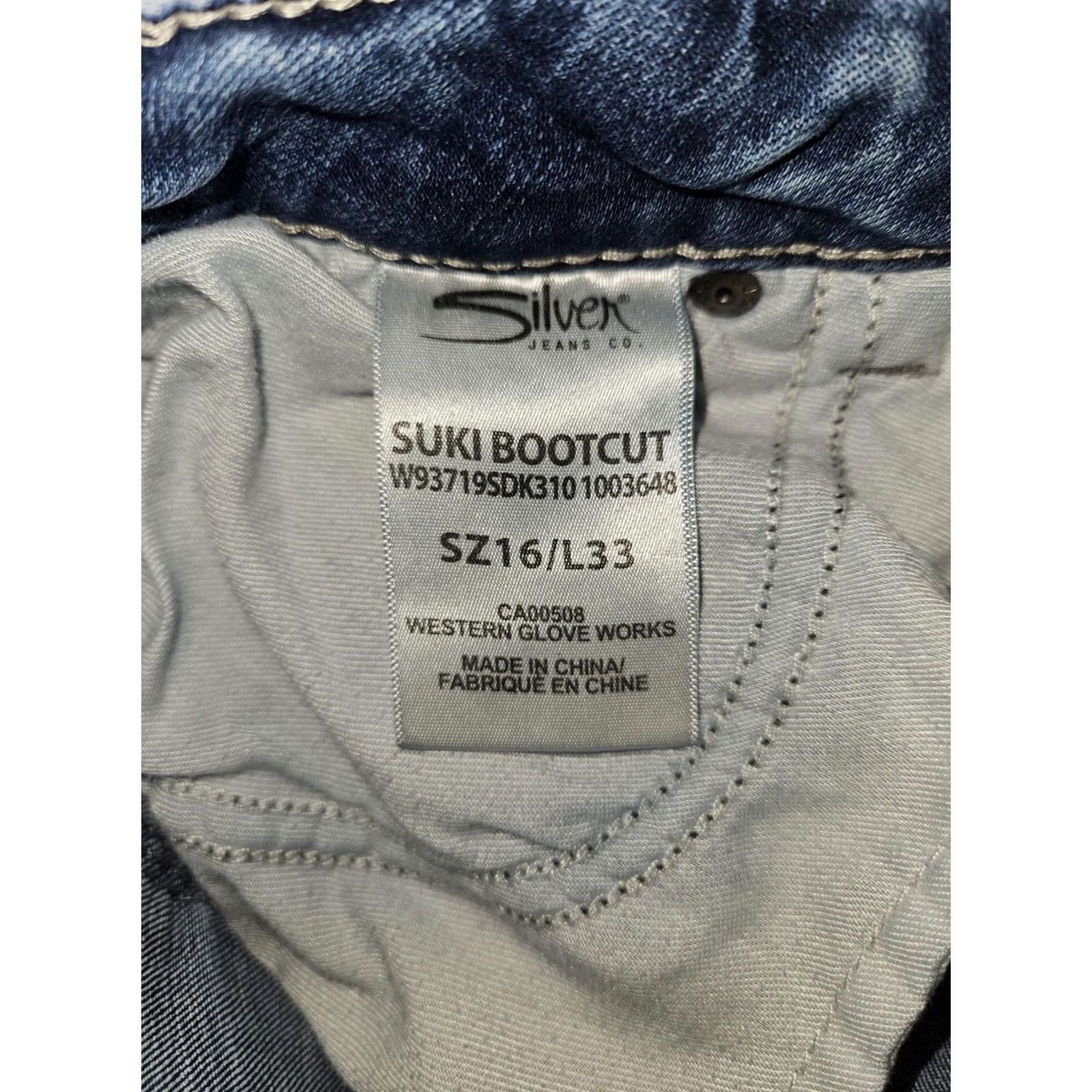 Silver Jeans Co. Silver Jeans Co Suki Bootcut Jeans Womens 16 Blue Mid Rise Distressed Denim Size 38" / US 16 / IT 52 - 3 Thumbnail