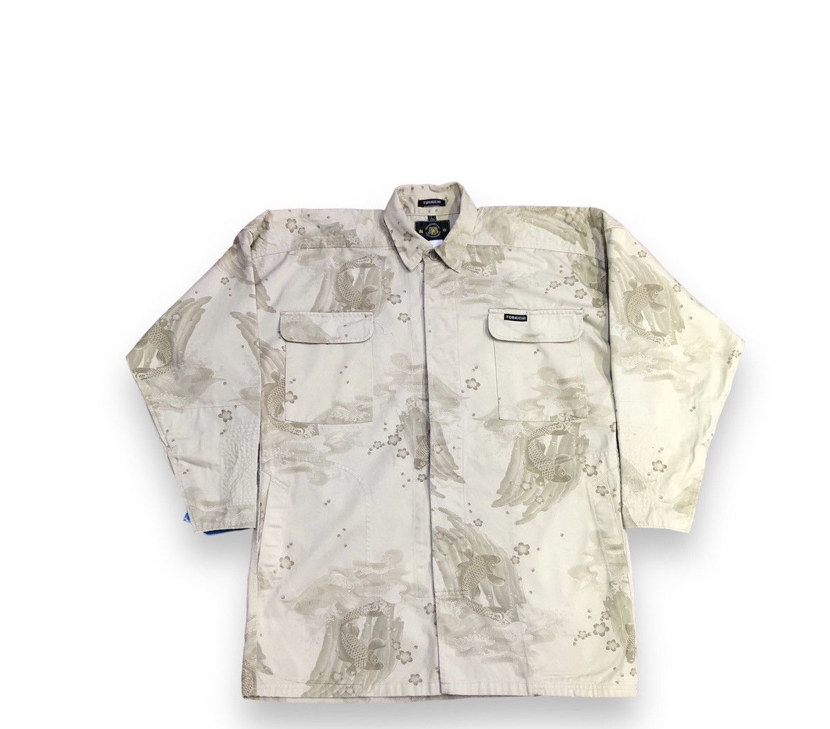 Japanese Brand Toraichi Sukajan Koi Fish Ilustration Worker Jacket Size US L / EU 52-54 / 3 - 1 Thumbnail