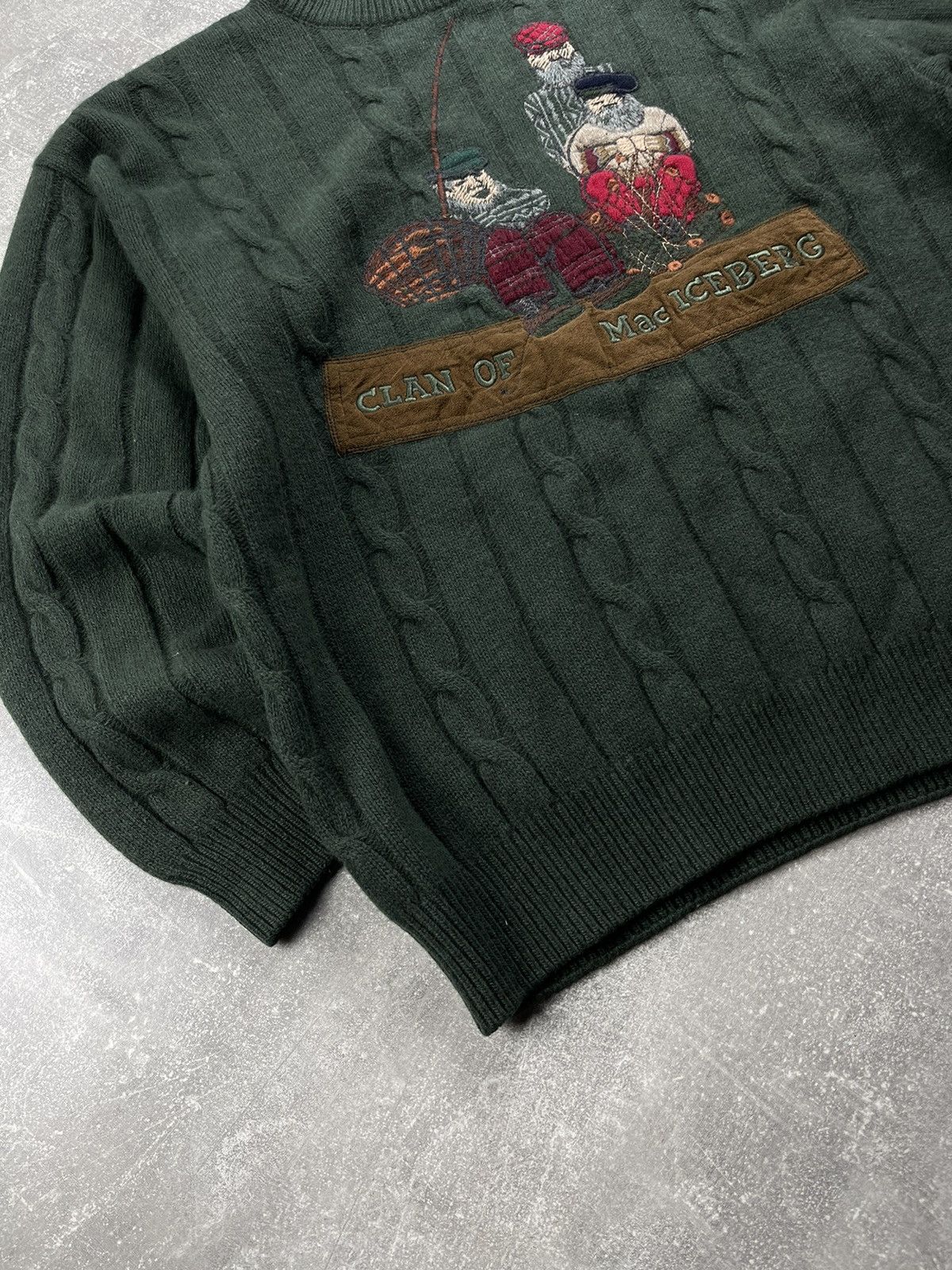 Iceberg Iceberg 90s “Clan of Mac Iceberg” Embroidered Sweater Green Size US XL / EU 56 / 4 - 5 Thumbnail