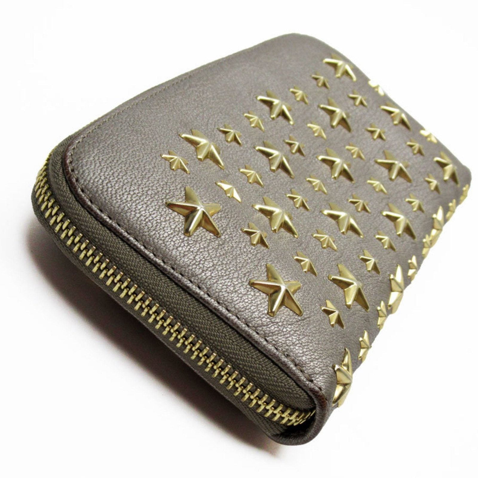 Jimmy Choo Brown Leather Star Studs