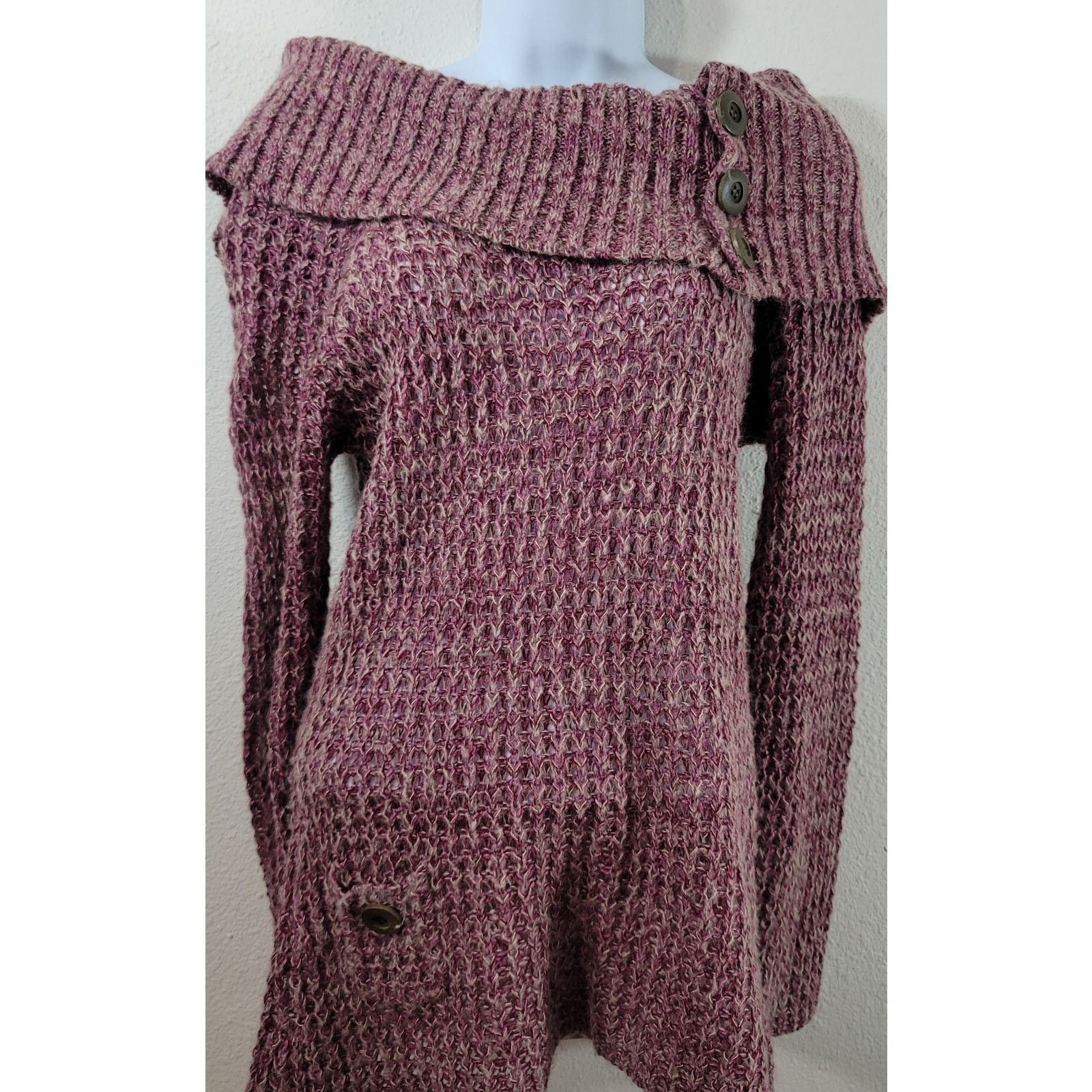 Other J.J. Always Purple Marled Cowl Neck Knitted Sweater Top XL Size XL / US 12-14 / IT 48-50 - 5 Thumbnail