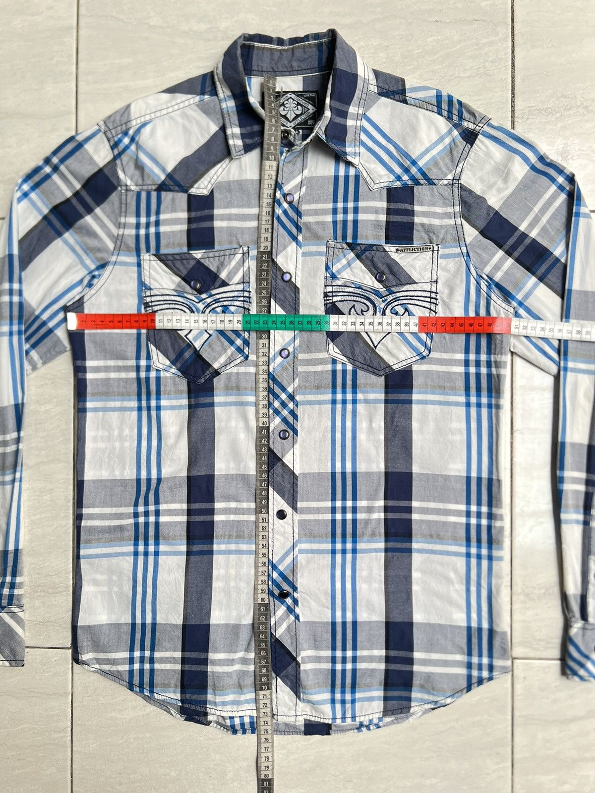 Affliction AFFLICTION Plaid Motive Shirt Size US S / EU 44-46 / 1 - 7 Thumbnail