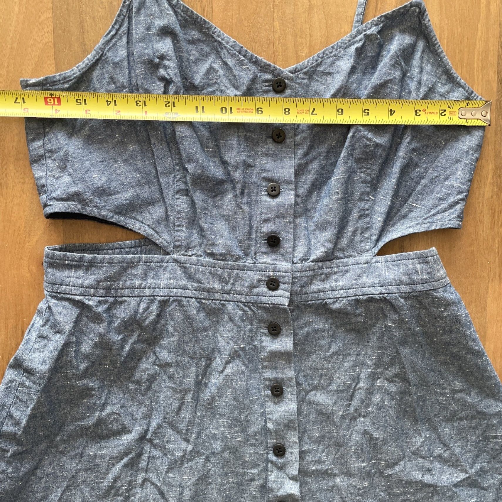 Madewell Madewell Chambray Button Down Shirt Dress Dress 12 Blue Cut Out Spaghetti Shift Women Adult Shirt Size XL / US 12-14 / IT 48-50 - 7 Thumbnail