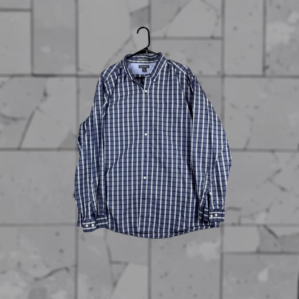 Eddie Bauer Eddie Bauer Shirt Mens XL Blue Plaid Long Sleeve Button Front Wrinkle Free Size US XL / EU 56 / 4 - 1 Thumbnail