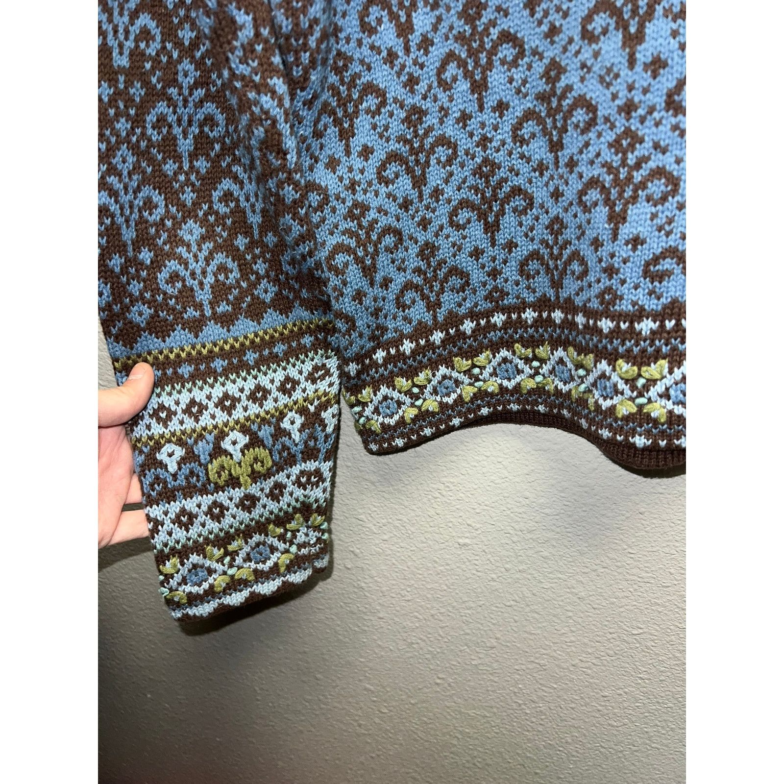 Vintage Womens Nomadic Traders Cardigan Sweater Zip Up Blue Medium Size M / US 6-8 / IT 42-44 - 8 Thumbnail