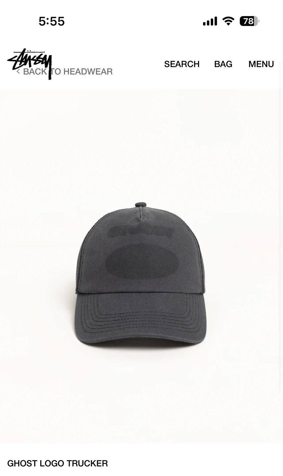 Stussy Stussy Ghost Logo Trucker SnapBack hat SS26 Black Size ONE SIZE - 4 Thumbnail