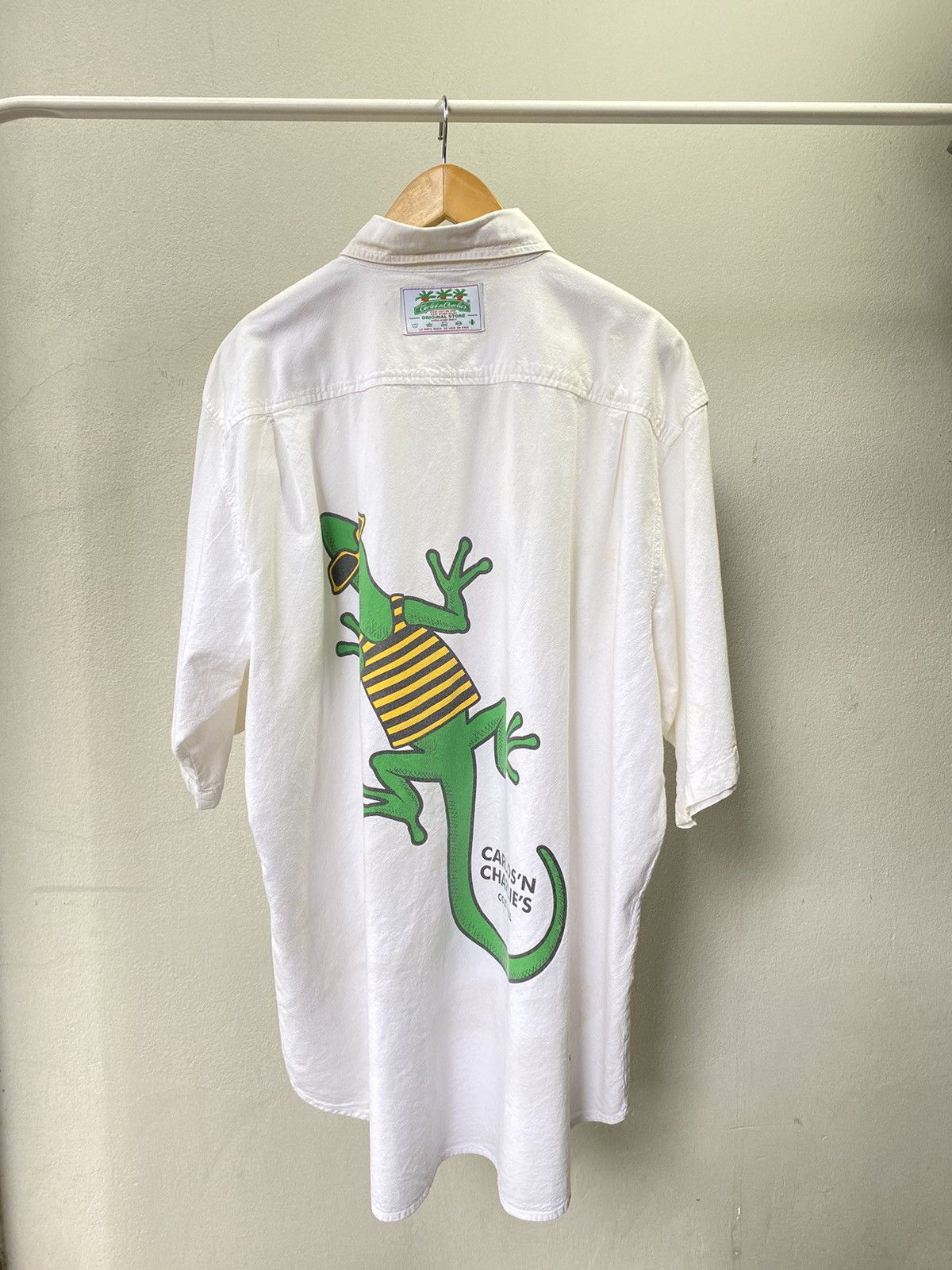 Designer CARLOS'N CHARLIE'S Lizard White Shirt Size US L / EU 52-54 / 3 - 1 Thumbnail