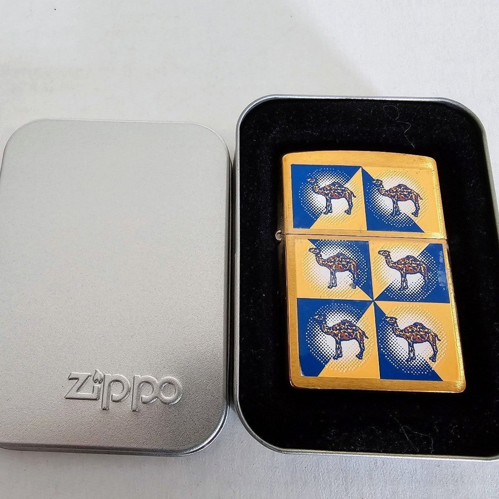 Zippo Vintage New 1998 Zippo Brass Lighter Camel Camel Corners Size ONE SIZE - 2 Thumbnail