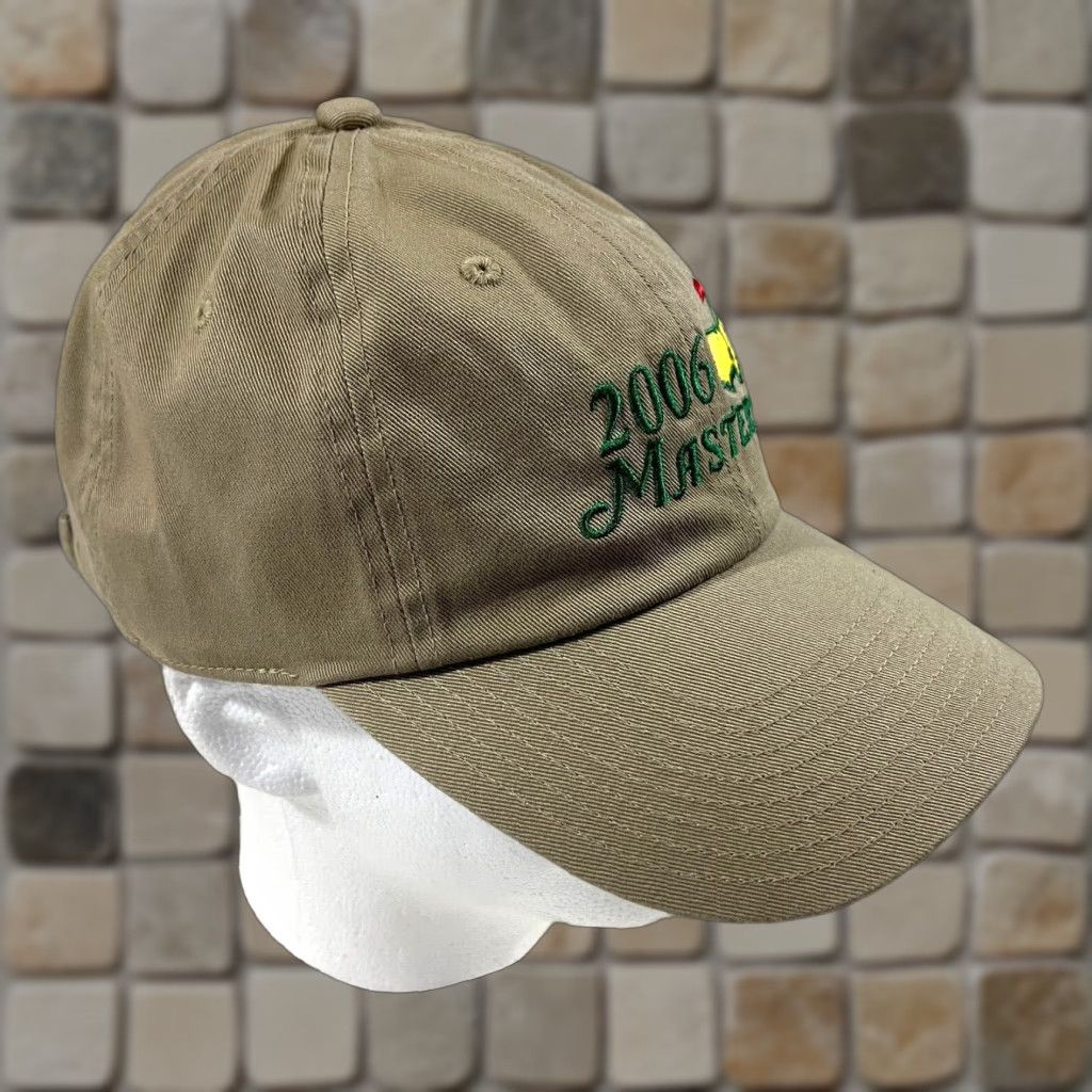 American Needle VINTAGE American Needle Strapback Hat Golf Hat Unisex Adults One Size Tan 2006 Masters Augusta National Cotton Adjustable Sports Golf Mens Women Size ONE SIZE - 1 Thumbnail