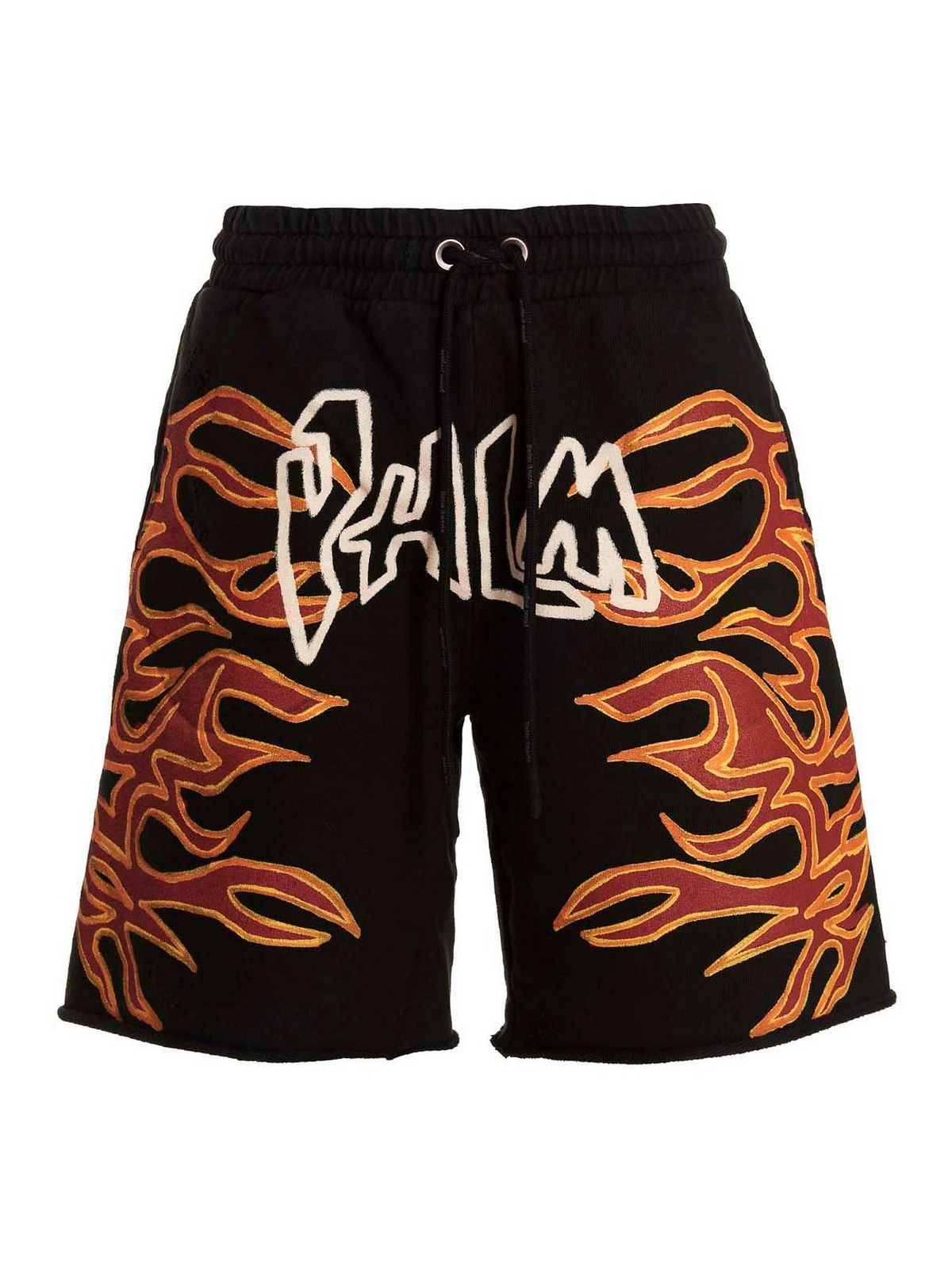 Palm Angels o1gr1nt0425 Gd Graffiti Flames Sweatshorts in Black Size US 32 / EU 48 - 1 Thumbnail