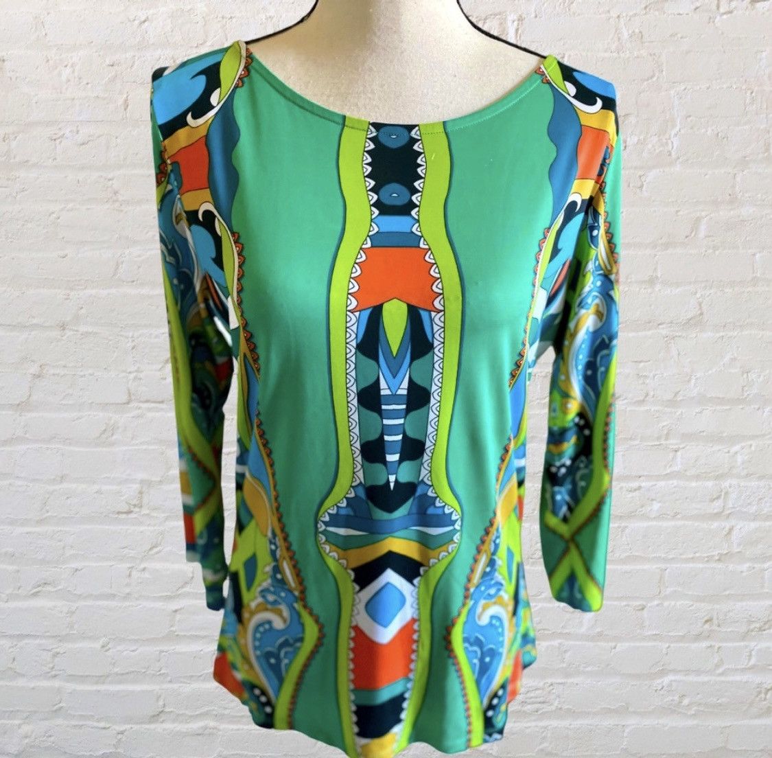 Other EROW COLORFUL PRINT 3/4 SLEEVE TOP SHIRT Size XL / US 12-14 / IT 48-50 - 2 Thumbnail
